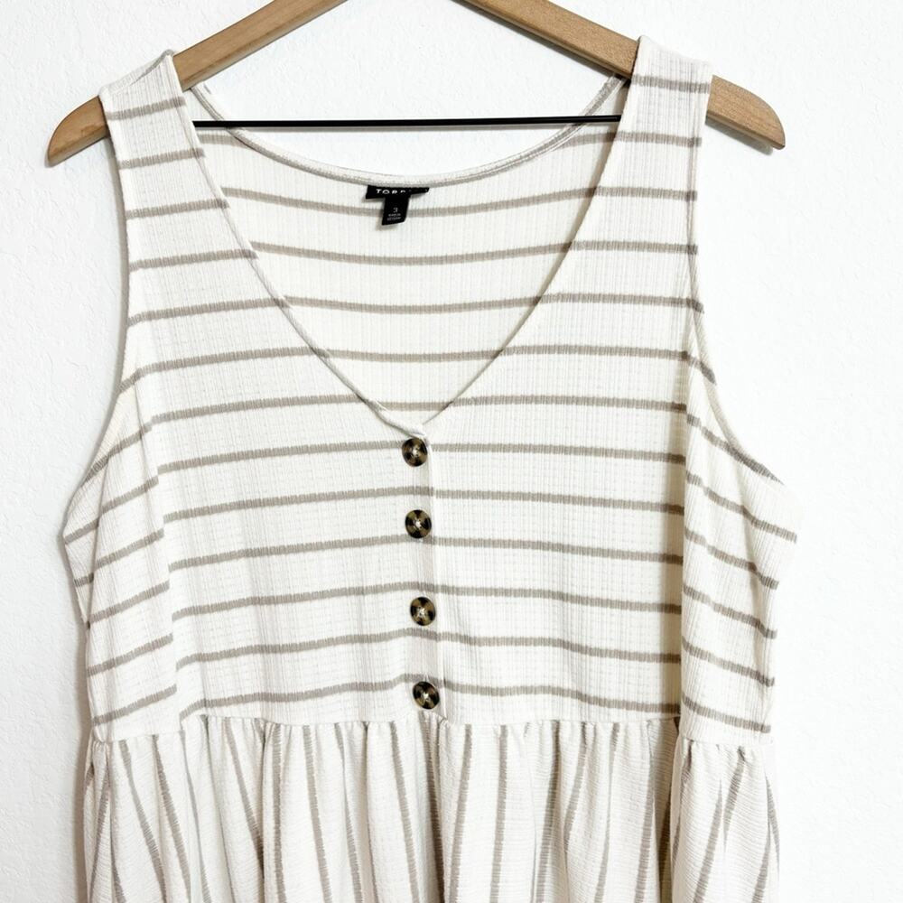 TORRID V-NECK BUTTON DETAIL STRIPED PLUS SIZE WOMEN BLOUSE SIZE 3X - Picture 3 of 7
